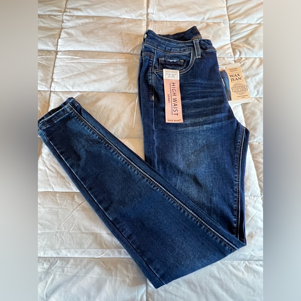 NWT Wax Jeans High waist skinny. Blue jeans junior size 3. Very stretchy. - Picture 1 of 8
